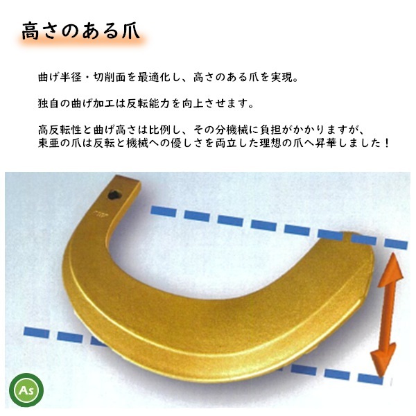 【即日発送】クボタ スーパーゴールド爪 32本セット 61-130 S10,S11 国産 耕運爪 耕うん爪 耕耘爪 トラクター爪 幅広 東亜重工製-_画像3