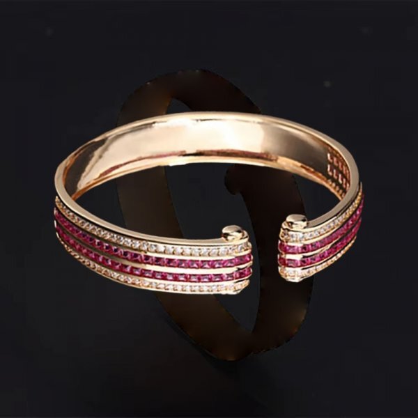 【価格の問合せのみで値下げ】女性のための豪華な結婚式のブレスレット、ルビー、最初の入札者様は開始価格で購入可能 aa_画像2