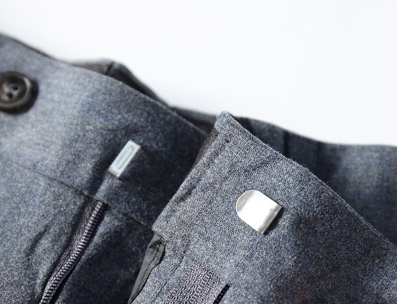 P638-2XL 新品 ウール混 セットアップスーツ メンズ 秋冬 厚手 ビジネススーツ 上下セット フォーマル ウエスト調節可能 スラックス/灰_画像10