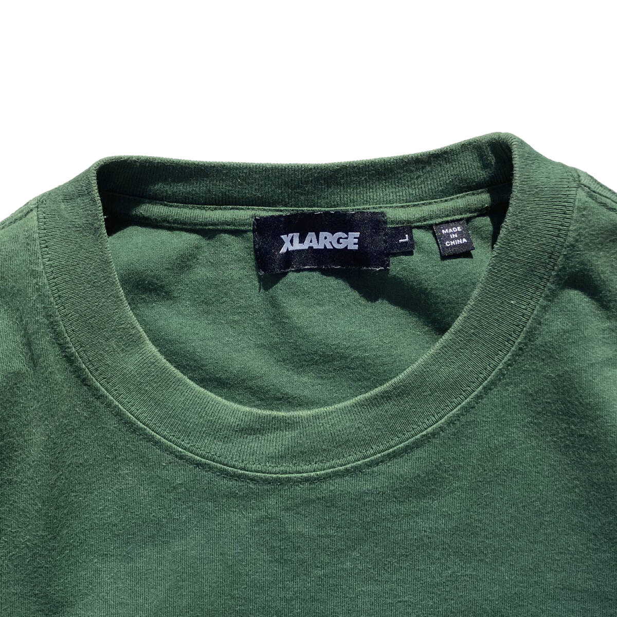 XLARGE ロンT Lサイズ バックプリント グリーン 101224011005 BATHTUB FAIRY L/S POCKET TEE エクストララージ 緑 長袖_画像4