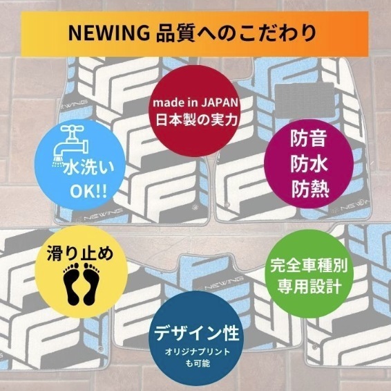 Audi TT 8N フロアマット 2枚組 1999.10- 右ハンドル オーダーメイドマット ベーシックタイプ　新品　NEWING ニューイング_画像7