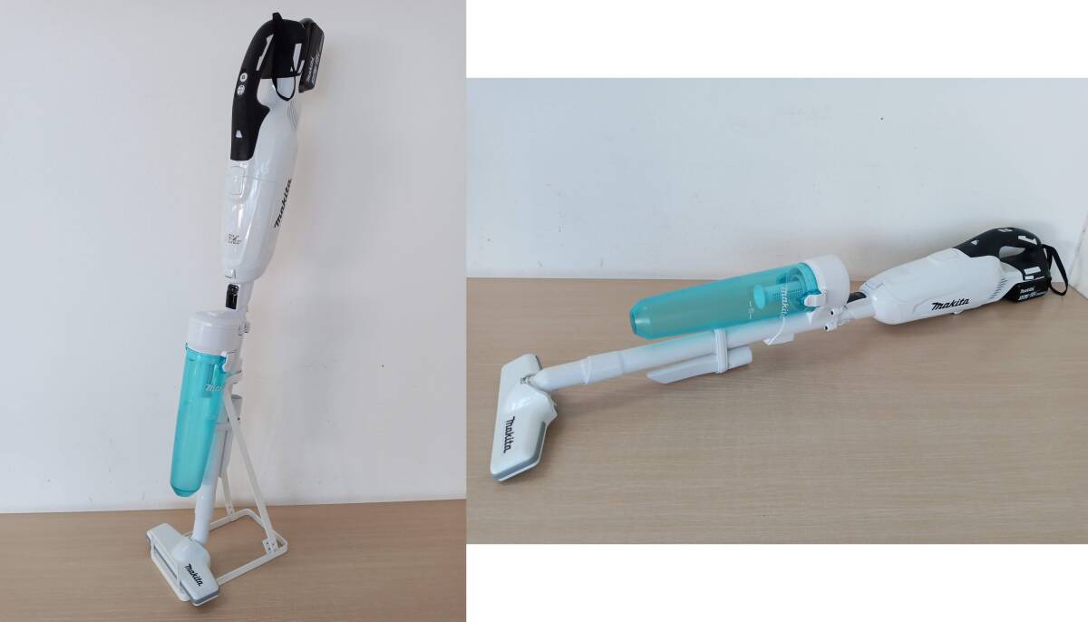 【BE-3681】makita　マキタ　CL282FD　コードレスクリーナー　掃除機　DC18RF付き　BL1830B付き　スタンド付き　通電確認済　簡易清掃済_画像2