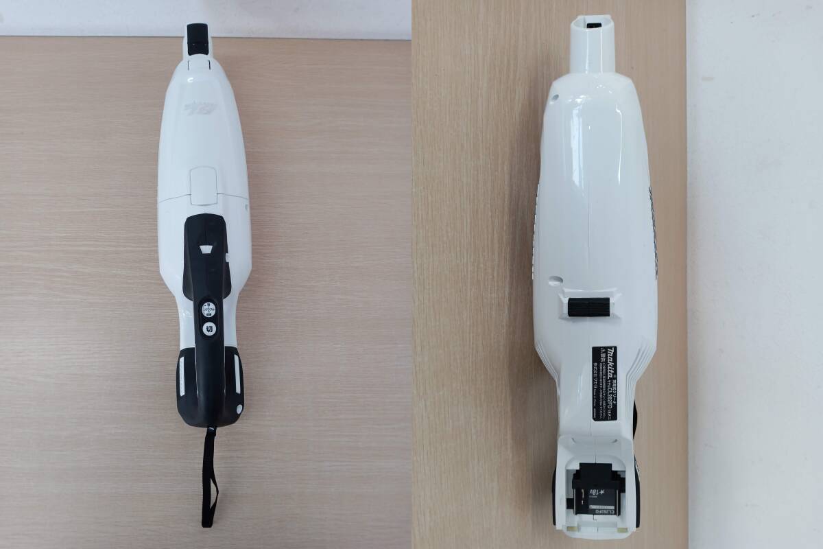 【BE-3681】makita　マキタ　CL282FD　コードレスクリーナー　掃除機　DC18RF付き　BL1830B付き　スタンド付き　通電確認済　簡易清掃済_画像3