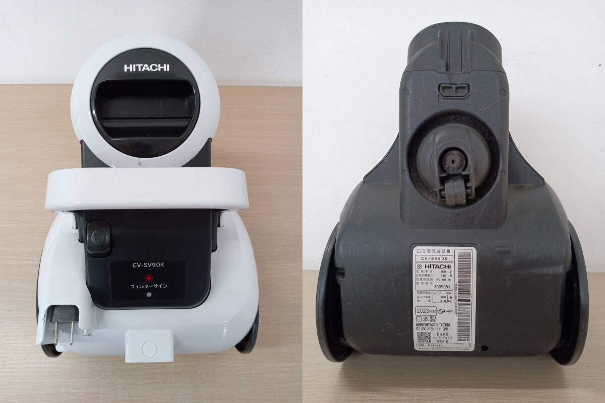 【BE-3804】HITACHI　日立　CV-SV90K　2023年製　パワかるサイクロン　サイクロン式掃除機　通電確認済　簡易清掃済_画像2