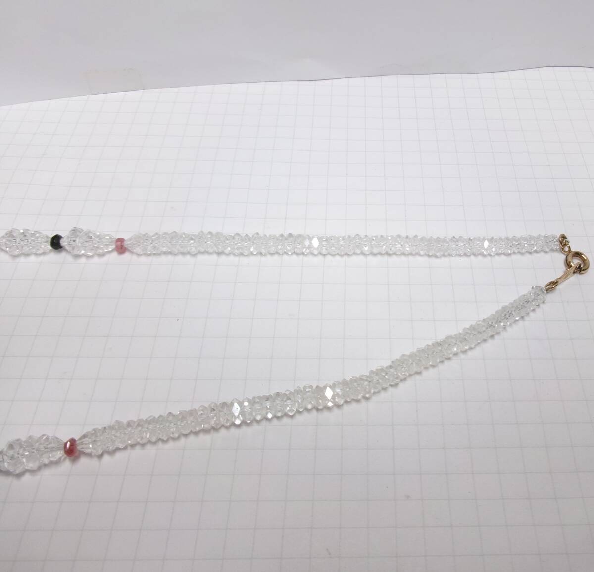 クリスタル ネックレス 42cm 大網てんとう虫 2646_画像6