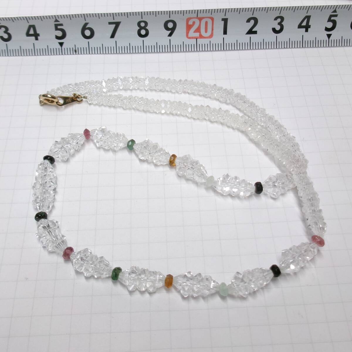 クリスタル ネックレス 42cm 大網てんとう虫 2646_画像9