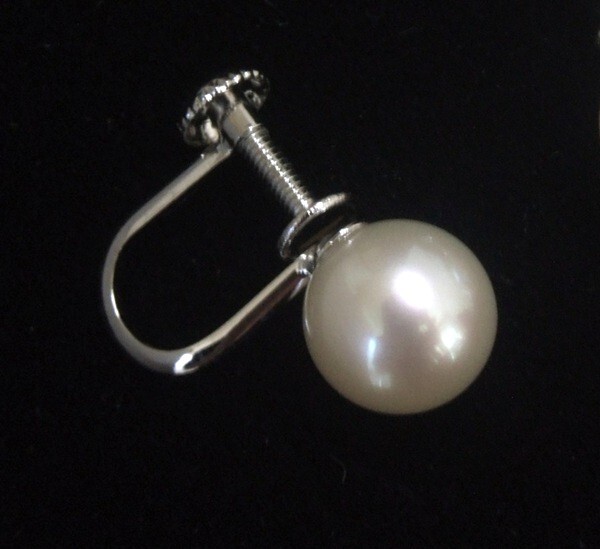 * наличие большой ликвидация! супер выгода цена!#..* глянец. красивый книга@ жемчуг!* 7.5mm *... белый серьги * Hattori Seiko *