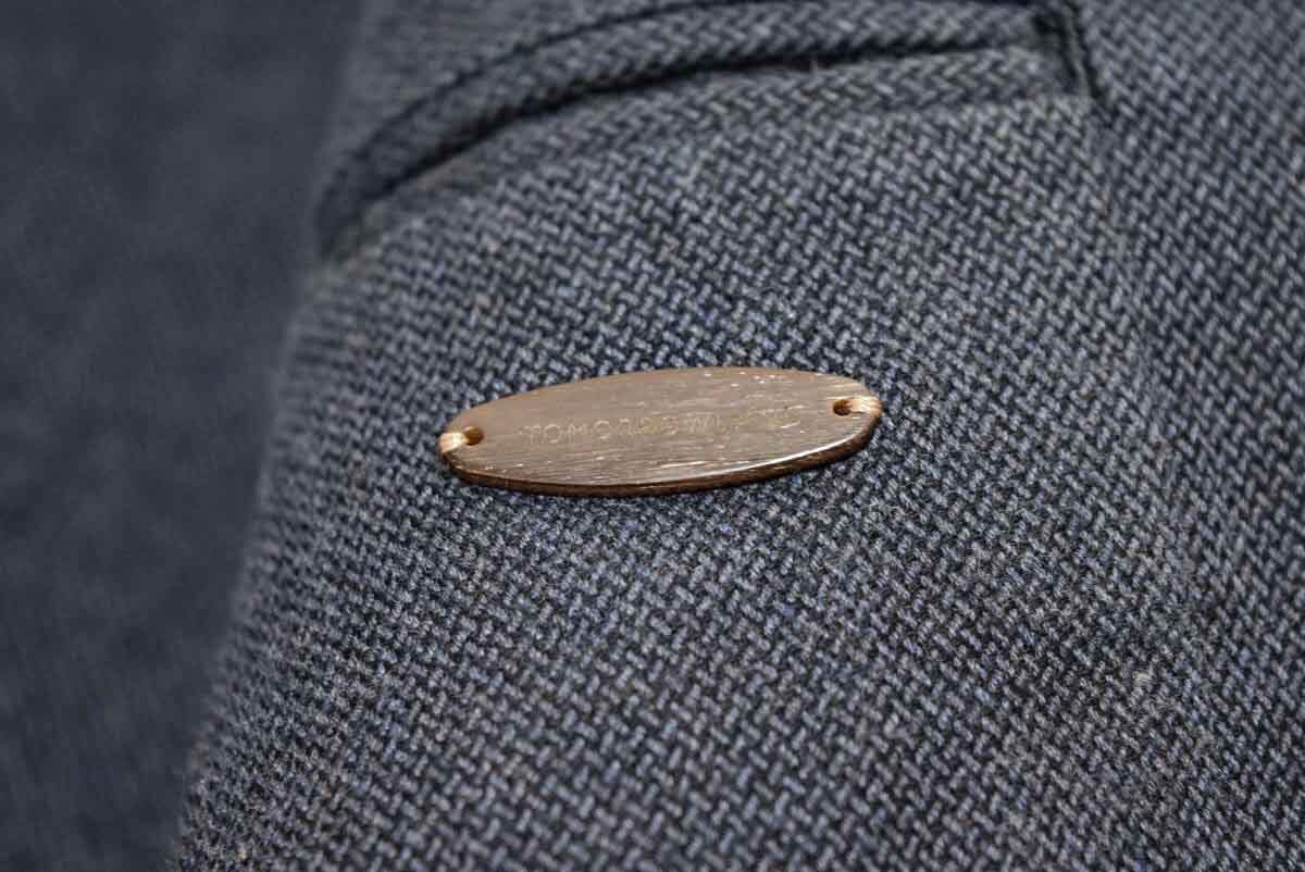 TOMORROWLAND トゥモローランド 3釦 コットン100% 紺 テーラード ブレザー ジャケット L (H0032005)_画像3