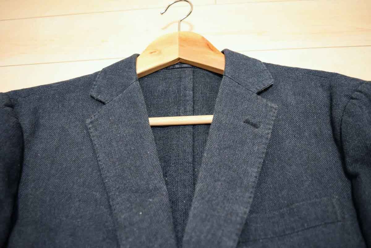 TOMORROWLAND トゥモローランド 3釦 コットン100% 紺 テーラード ブレザー ジャケット L (H0032005)_画像6