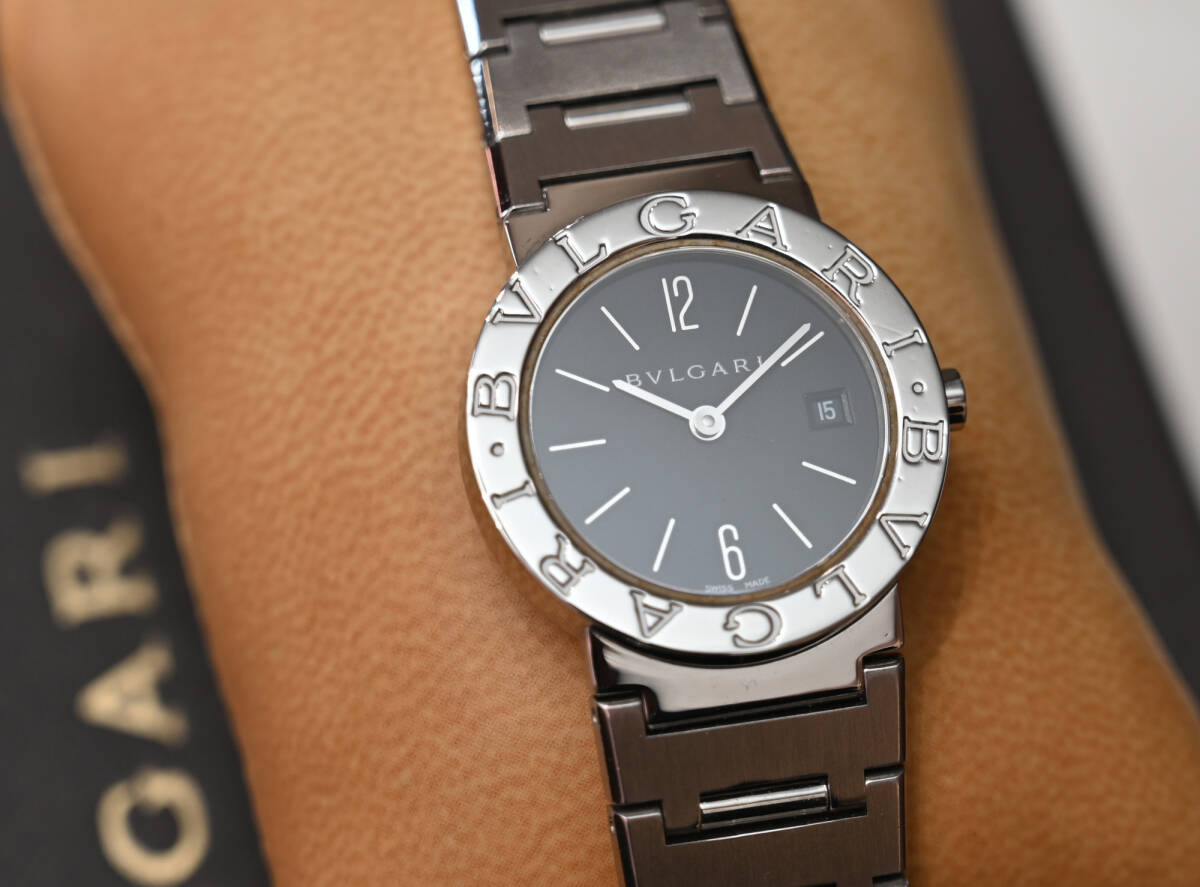 【メンテ/磨き済・極美品】ブルガリブルガリ BB 26 SS 26mm レディース （電池交換済）内寸～15.9ｃｍ『送料無料/離島除く』_画像2
