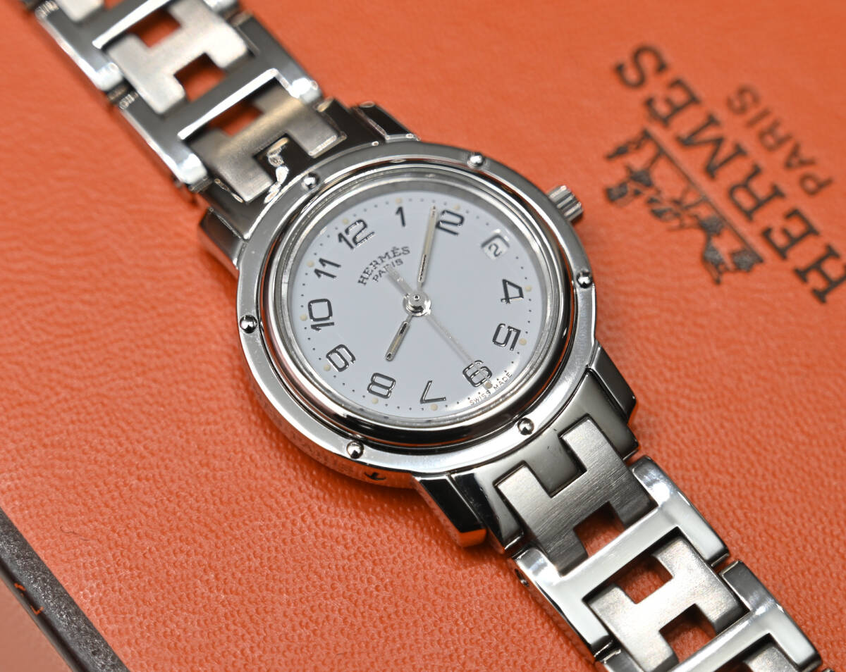 【メンテ/磨き済・極美品】エルメス クリッパー CL3.210 女性用(電池交換済)内寸~16.2cm『全国送料無料/離島除く』_画像3