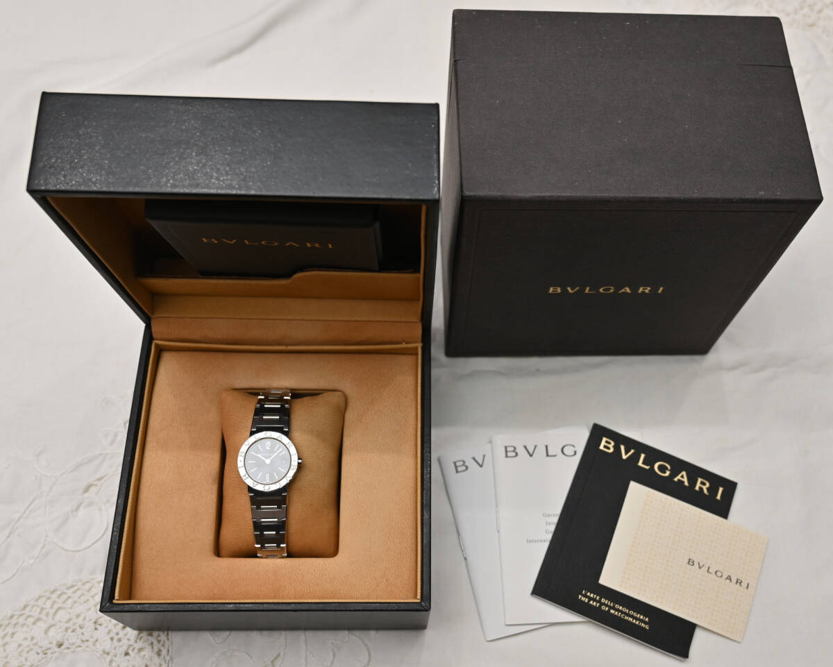 【メンテ/磨き済・極美品】ブルガリブルガリ BB 26 SS 26mm レディース （電池交換済）内寸～15.9ｃｍ『送料無料/離島除く』_画像1