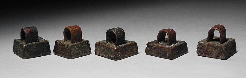 緑屋i■ 中国古玩　古銅　銅印 糸印　5点　唐物 時代物　i9/1127-6/30-5#60_画像3