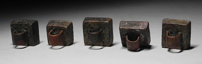 緑屋i■ 中国古玩　古銅　銅印 糸印　5点　唐物 時代物　i9/1127-6/30-5#60_画像4