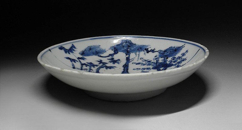 緑屋i■ 中国古玩 古染付 皿 南京 唐物 時代物 i9/1126-4/30-4#60_画像3