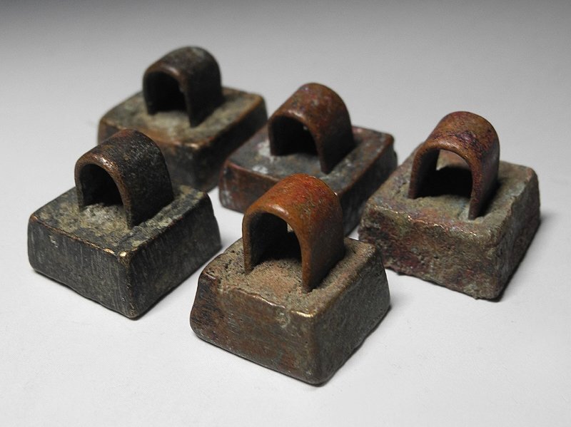 緑屋i■ 中国古玩　古銅　銅印 糸印　5点　唐物 時代物　i9/1127-6/30-5#60_画像6