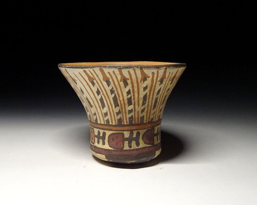 緑屋c■ 時代物 プレ インカ文化 彩陶 杯 土器 ペルー アンデス文化 i9/10-6508/5-3#60_画像1