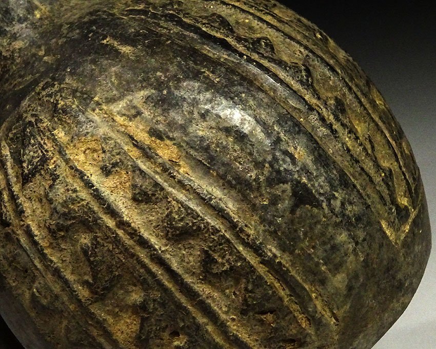 緑屋h■ 時代物　インカ マヤ文化　黒陶 人面 土器　アンデス文化　i9/10-6548/4-2#80_画像7