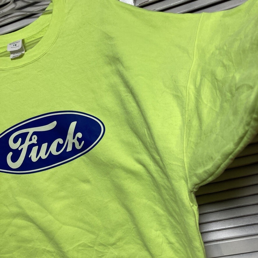 BPRD 1円スタート 黄色 パロディ スウェット ファック Fuck フォード アメ車 ロゴ ネタ ファニー 90s 00s アメリカ 古着 ベール 卸 仕入れ_画像5