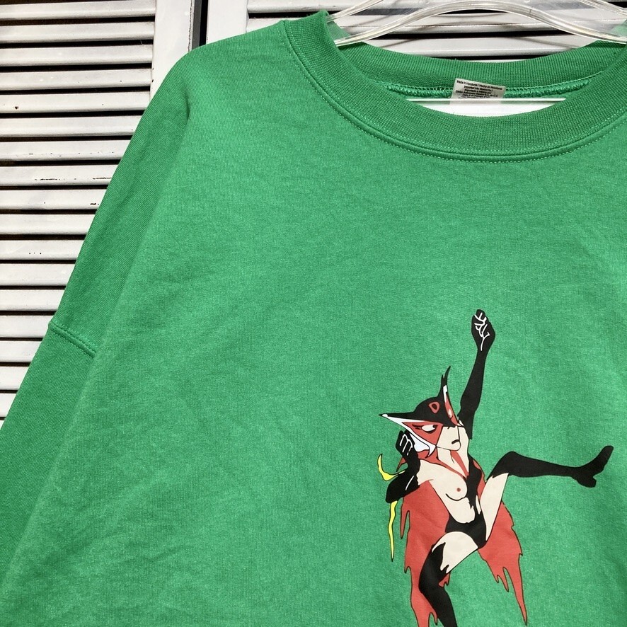 BPRO 1円スタート 緑 エロ スウェット ドロンジョ ヤッターマン 漫画 キャラ アニメ レトロ 昭和 90s 00s アメリカ 古着 ベール 卸 仕入れ_画像1