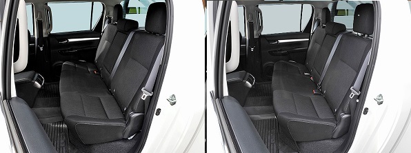 国内発送 新品 SLAM 2017-2025 ハイラックス GUN125 REVO リアシート 角度調整 後部座席 延長スペーサー 25mm ブラック リクライニング_画像7