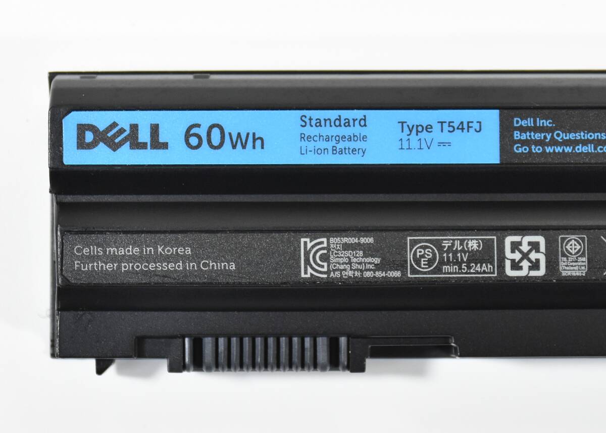 DELL T54FJ バッテリー/残容量70%以上で充電可能/11.1V 60Wh/Latitude E5430，E5530, E6540など対応/ 中古品_画像2