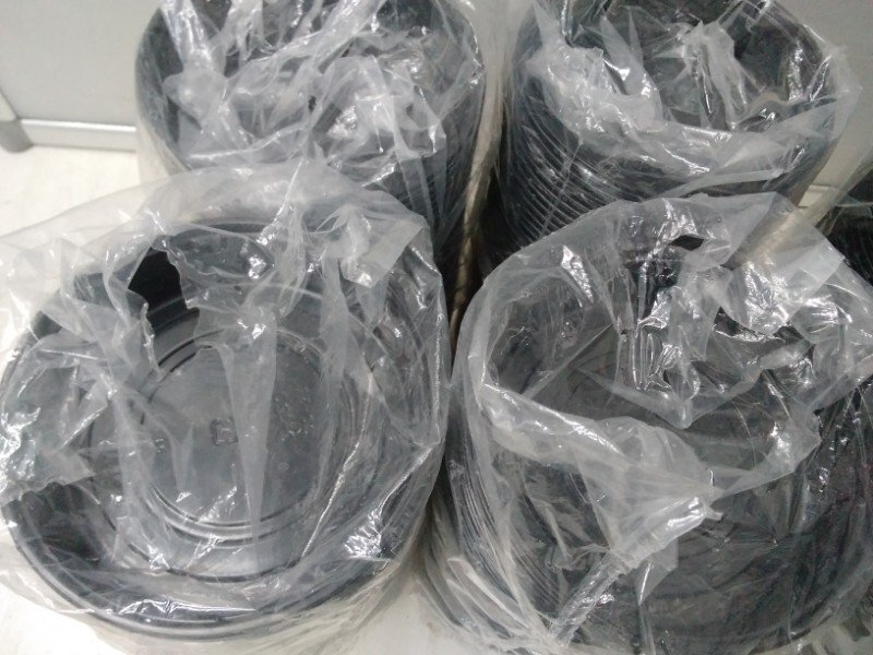 4 未使用品 福助工業 折箱容器 300個 富久折 本体 錦 D-150 φ150×H36㎜ プラスチック 容器 寿司容器 まとめて チラシ寿司 蓋なし_画像3