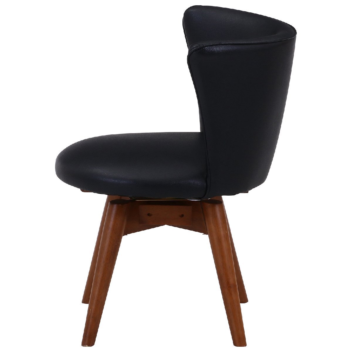 送料無料 ダイニングチェア 座面回転式 天然木ラバーウッド脚部 イス 椅子 食卓 おしゃれ インテリア 幅50cm 座面高40cm ブラック 黒 新品_画像7