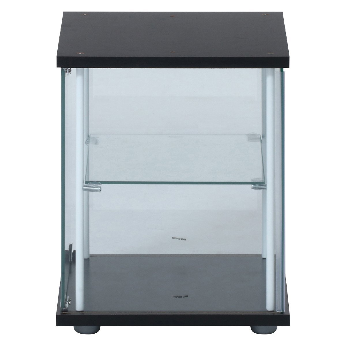 送料無料 見せる収納 コレクションケース ガラス ショーケース キャビネット 2段 飾り棚 収納棚 背面ミラー 幅43cm奥行37cm高さ45cm 新品_画像7