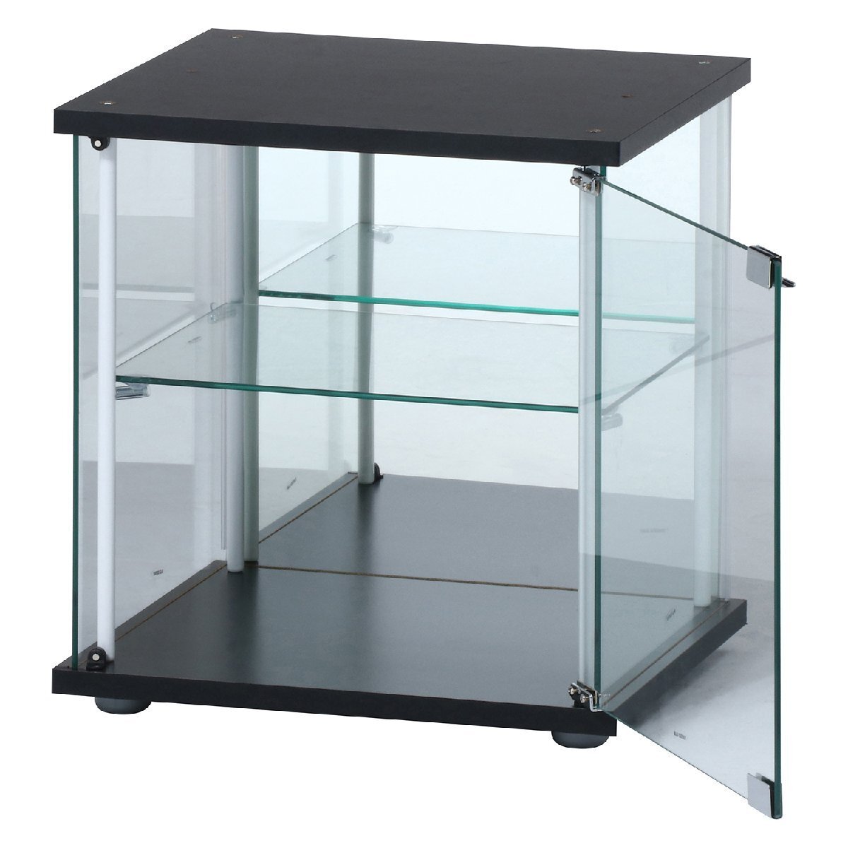 送料無料 見せる収納 コレクションケース ガラス ショーケース キャビネット 2段 飾り棚 収納棚 背面ミラー 幅43cm奥行37cm高さ45cm 新品_画像5