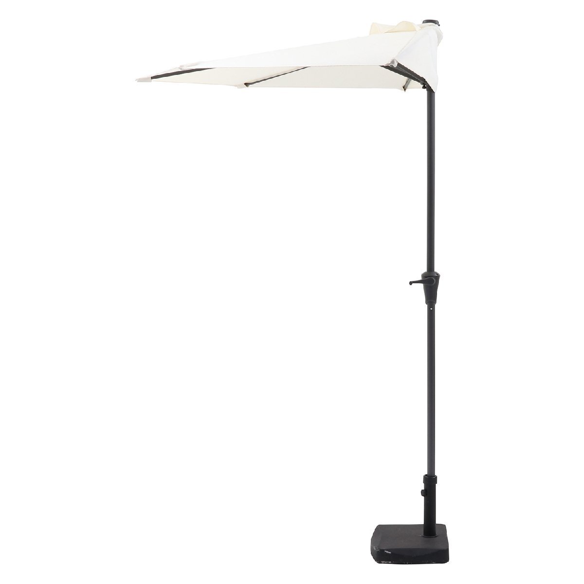 送料無料 これは便利 壁につけられる半円 パラソルベース セメント錘 重り ベランダ バルコニー アウトドア 車中泊 重さ20kg ブラック 新品_画像6