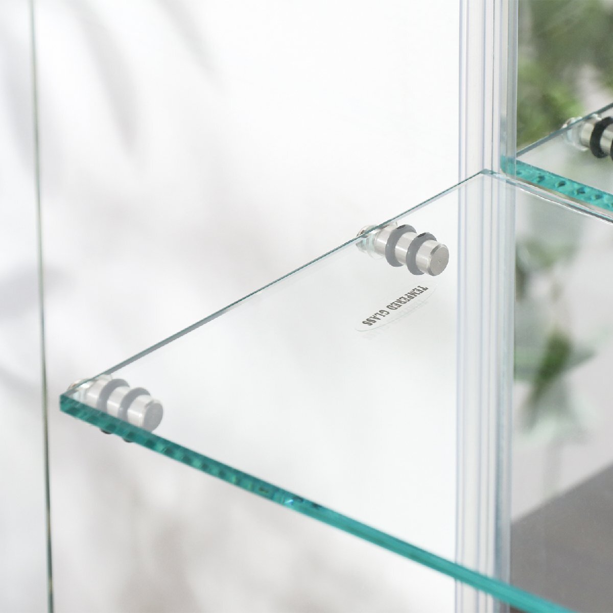 送料無料 コレクションケース 扉付き 背面ミラー 見せる収納 ガラスショーケース 2段 ディスプレイラック 飾り棚 幅43cm 高さ43cm 新品_画像5