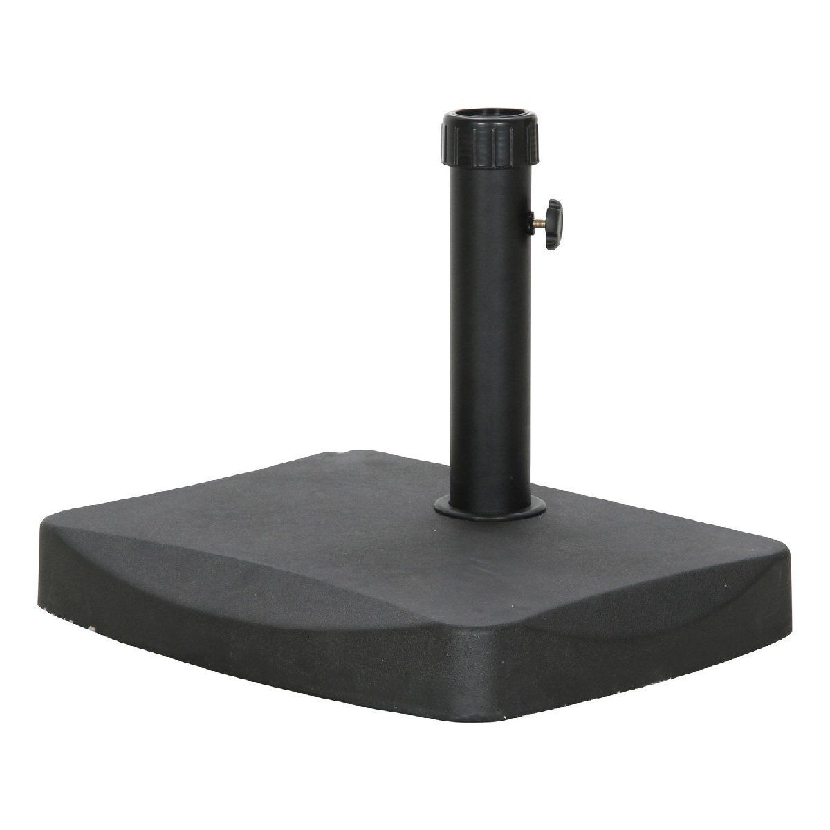 送料無料 これは便利 壁につけられる半円 パラソルベース セメント錘 重り ベランダ バルコニー アウトドア 車中泊 重さ20kg ブラック 新品_画像1