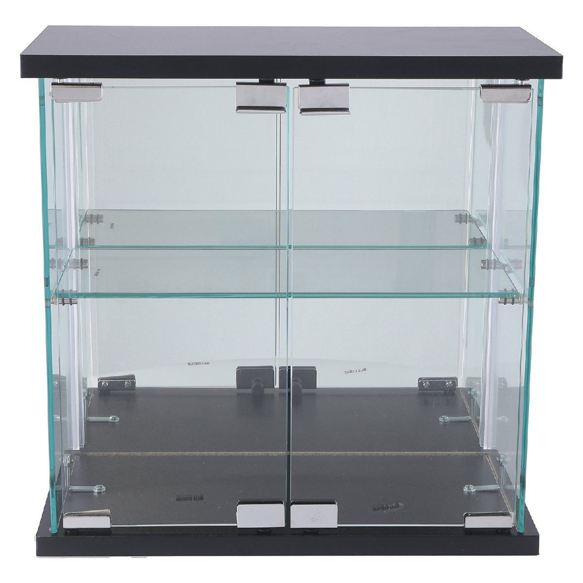 送料無料 コレクションケース 扉付き 背面ミラー 見せる収納 ガラスショーケース 2段 ディスプレイラック 飾り棚 幅43cm 高さ43cm 新品_画像6