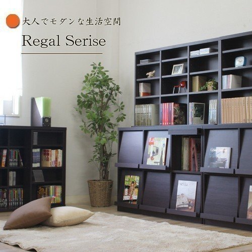 送料無料/ディスプレイラック 収納棚 フラップ扉 6枚 キャビネット 飾り棚 本棚 おしゃれインテリア 幅119cm 高さ90cm ダークブラウン/新品_画像8