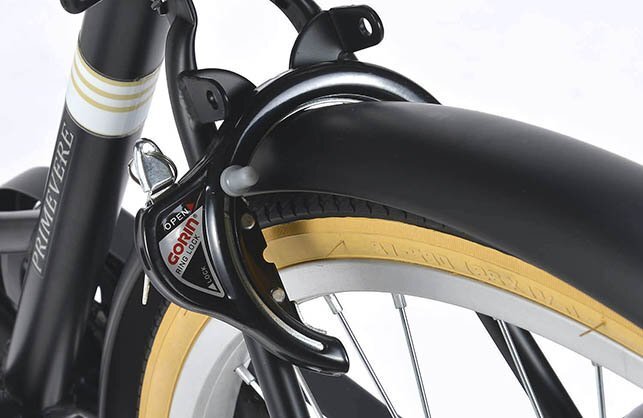 送料無料 折り畳み自転車 26インチ シマノ製6段変速ギア バスケット 自動点灯LEDオートライト リング錠 PL保険加入済 マットブラック 新品_画像8