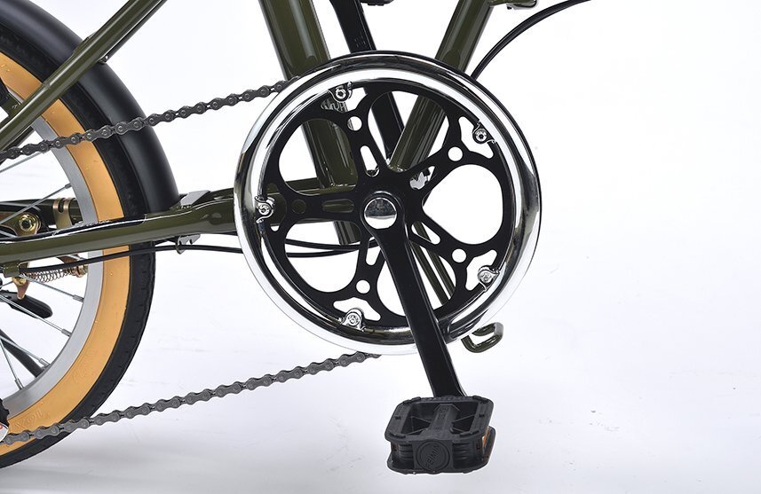 送料無料 折り畳み自転車 16インチ シマノ製サムシフト サイクリング コンパクト自転車 PL保険加入済み 適応身長135cm以上 グレージュ 新品_画像9