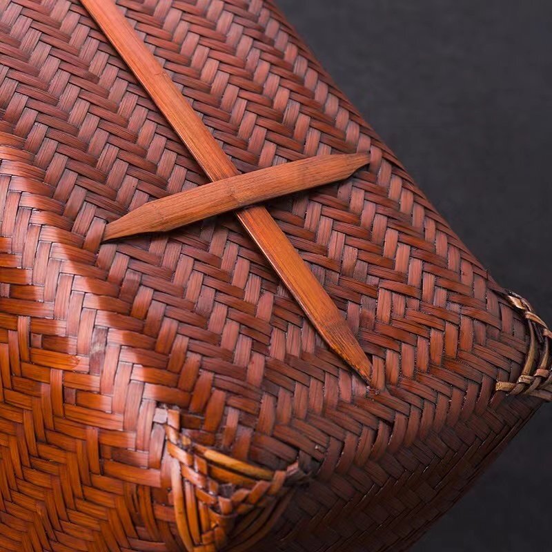 新品 ★自然竹編み上げ カゴバック 手作りバスケット お洒落買い物カゴ 収納バッグ_画像8