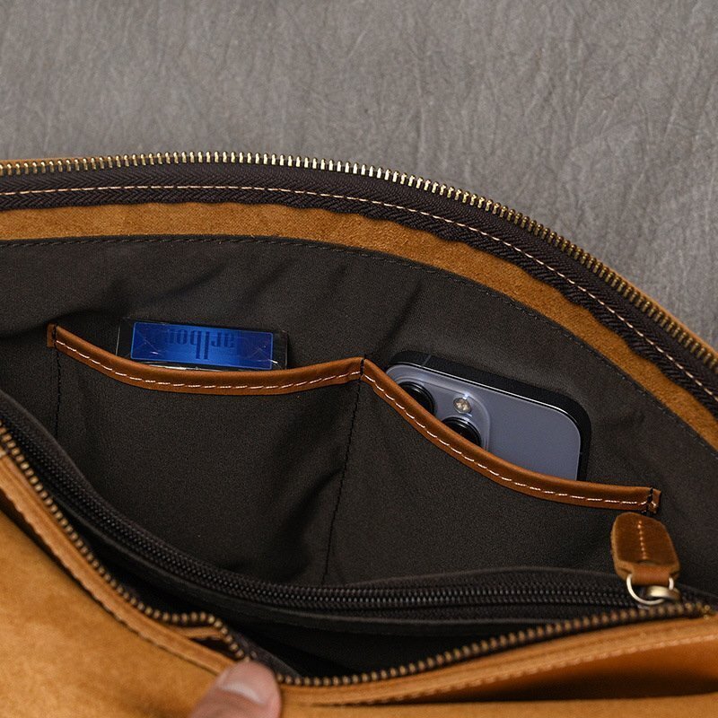 ショルダーバッグ メンズ 斜めがけ ビジネスバッグ 手縫う 手作り 上質レザー 縦型 肩掛け 大容量 通勤_画像4