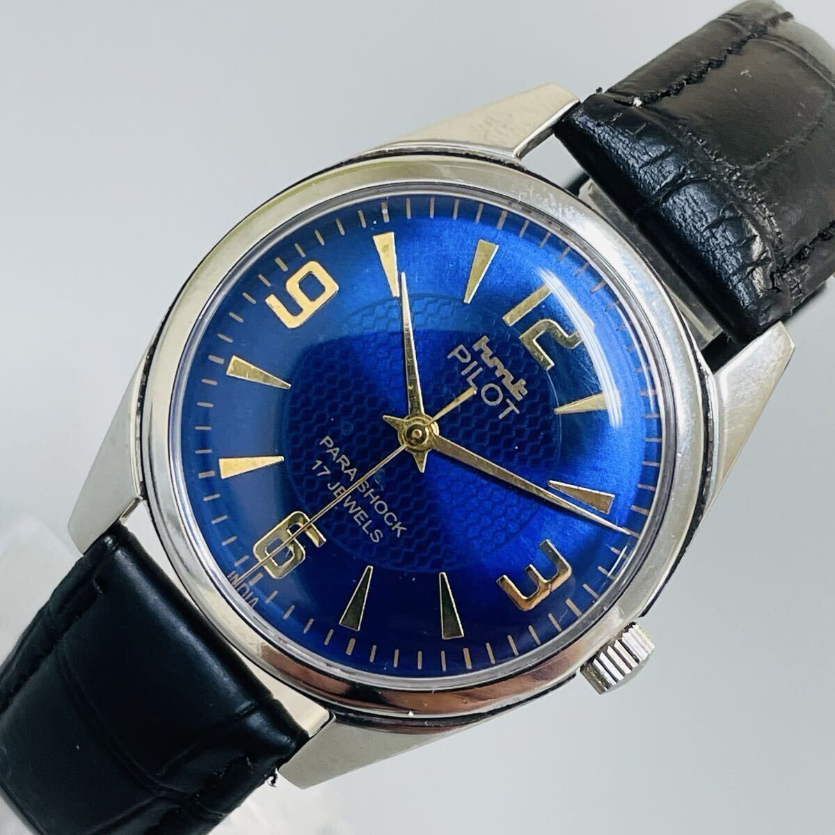 【鮮やか】HMT/機械式/手巻き/ウォッチ/メンズ腕時計/ヴィンテージ /1970年代/アンティーク/中古品/即日発送 稼働品_画像2