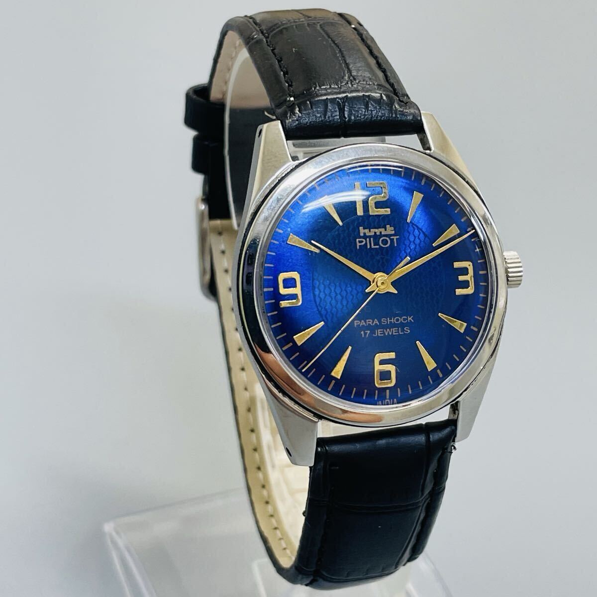 【鮮やか】HMT/機械式/手巻き/ウォッチ/メンズ腕時計/ヴィンテージ /1970年代/アンティーク/中古品/即日発送 稼働品_画像3