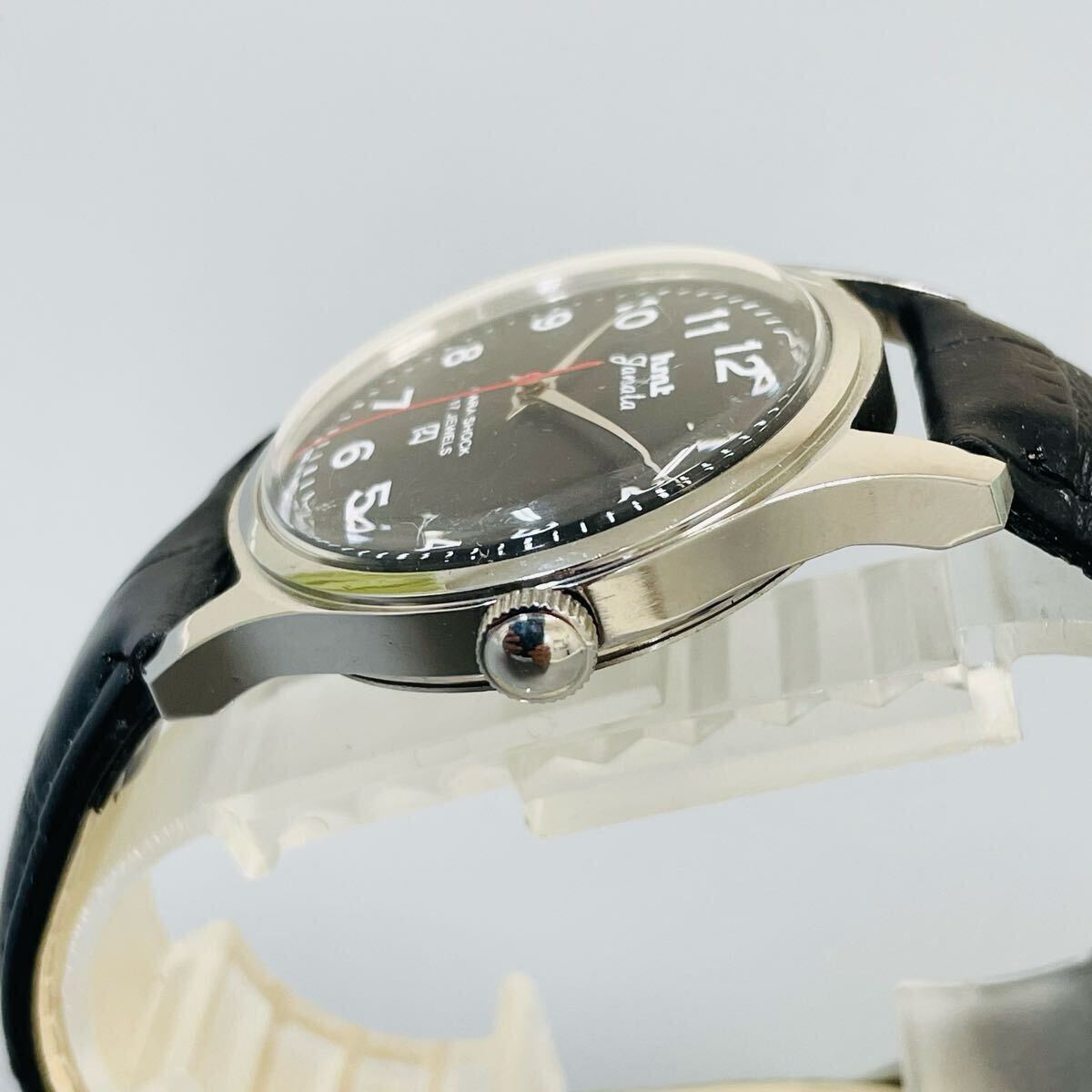 【ブラック】HMT/機械式/手巻き/ウォッチ/メンズ腕時計/ヴィンテージ /1970年代/アンティーク/ブルー/中古品/即日発送 稼働品_画像6