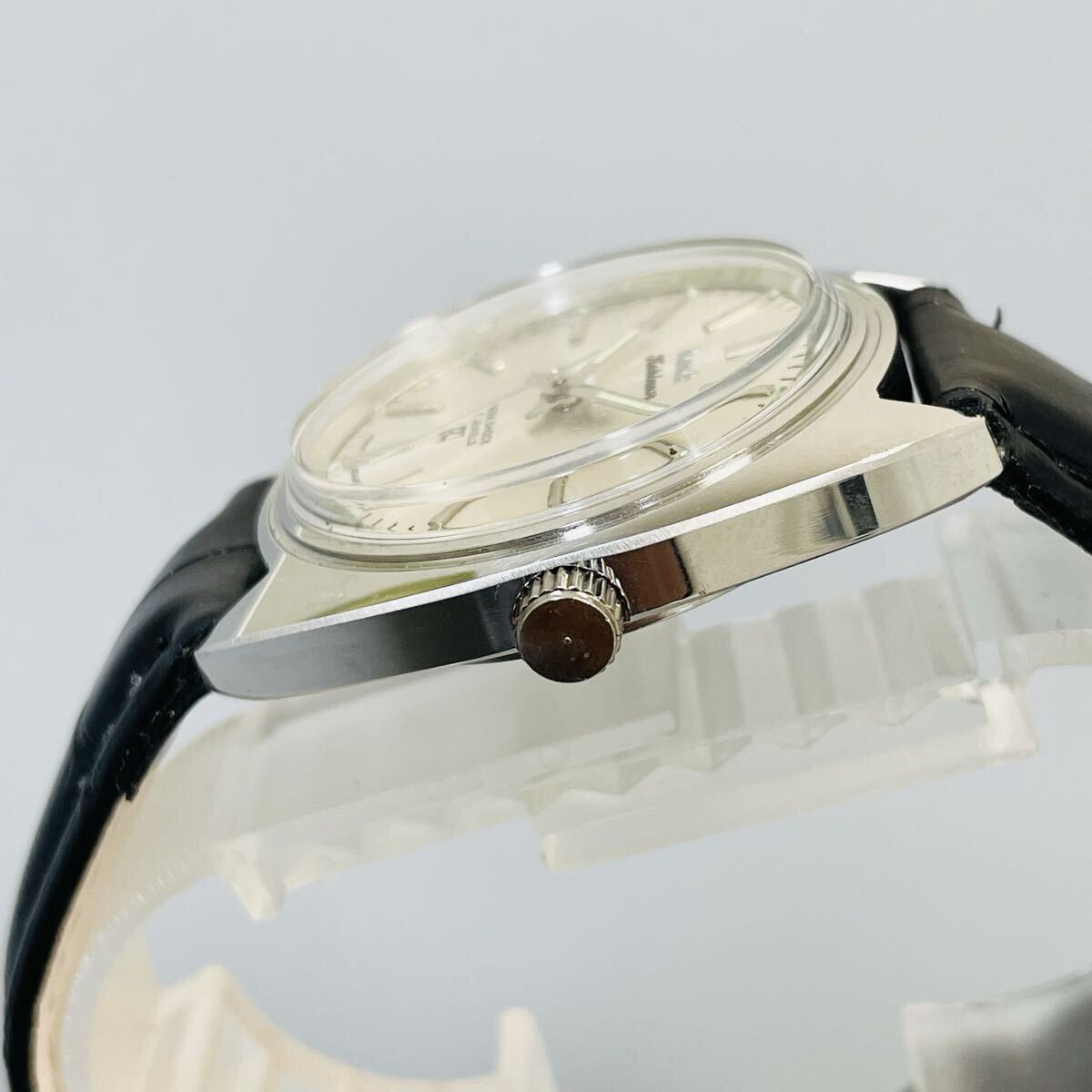 【レトロ】HMT/機械式/手巻き/ウォッチ/メンズ腕時計/ヴィンテージ /1970年代/アンティーク/中古品/即日発送 稼働品 シルバー_画像6