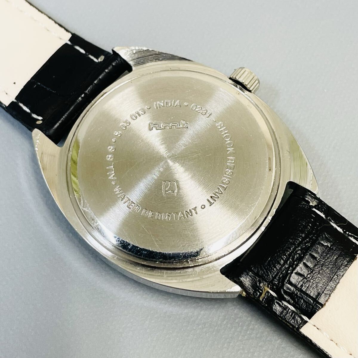 【レトロ】HMT/機械式/手巻き/ウォッチ/メンズ腕時計/ヴィンテージ /1970年代/アンティーク/中古品/即日発送 稼働品 シルバー_画像10