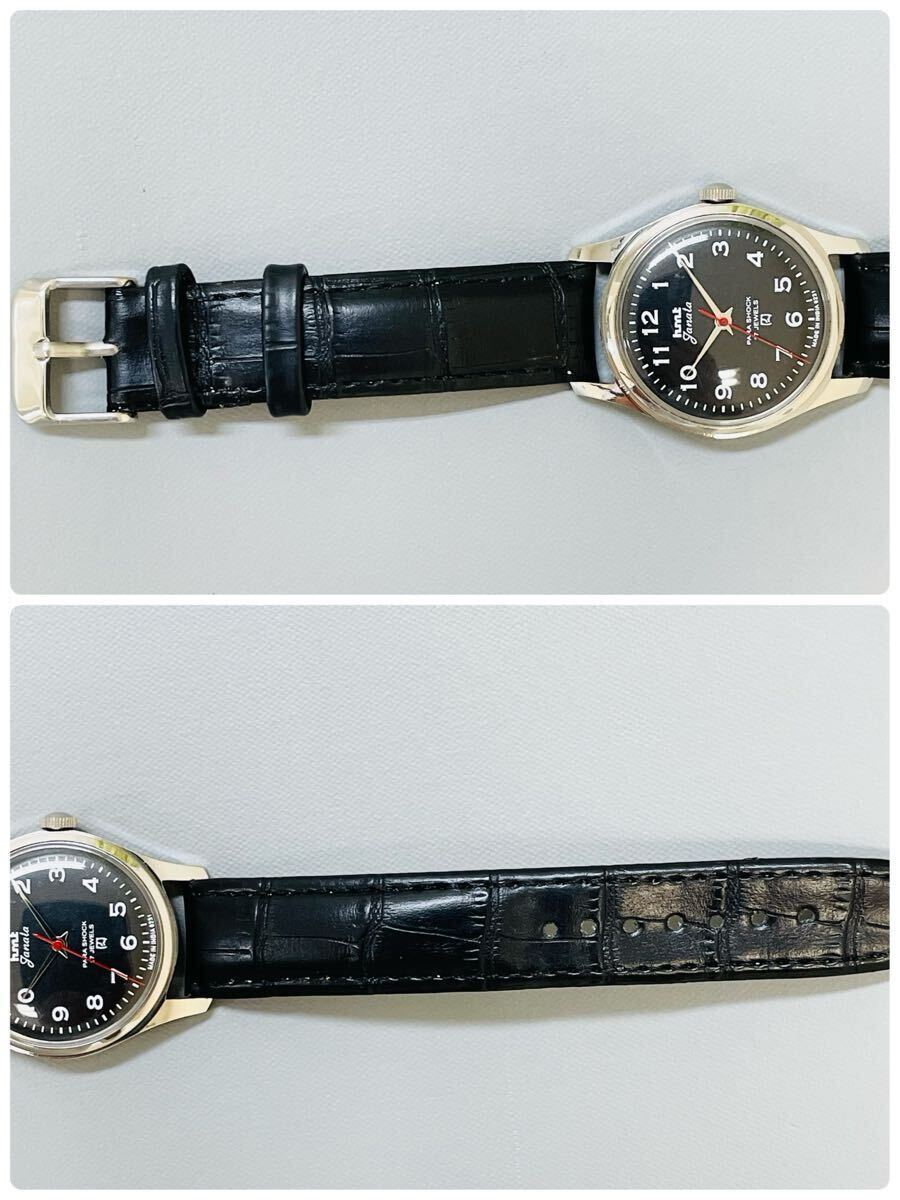 【ブラック】HMT/機械式/手巻き/ウォッチ/メンズ腕時計/ヴィンテージ /1970年代/アンティーク/ブルー/中古品/即日発送 稼働品_画像9