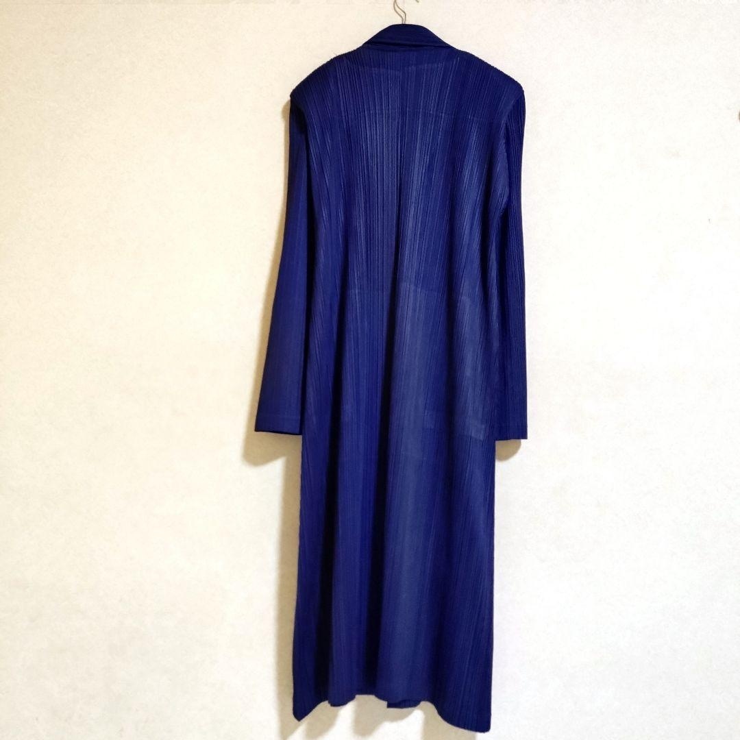 PLEATS PLEASE ISSEY MIYAKE プリーツプリーズ イッセイミヤケ ロングシャツカーディガン コート レディース3 紺 ネイビー_画像4