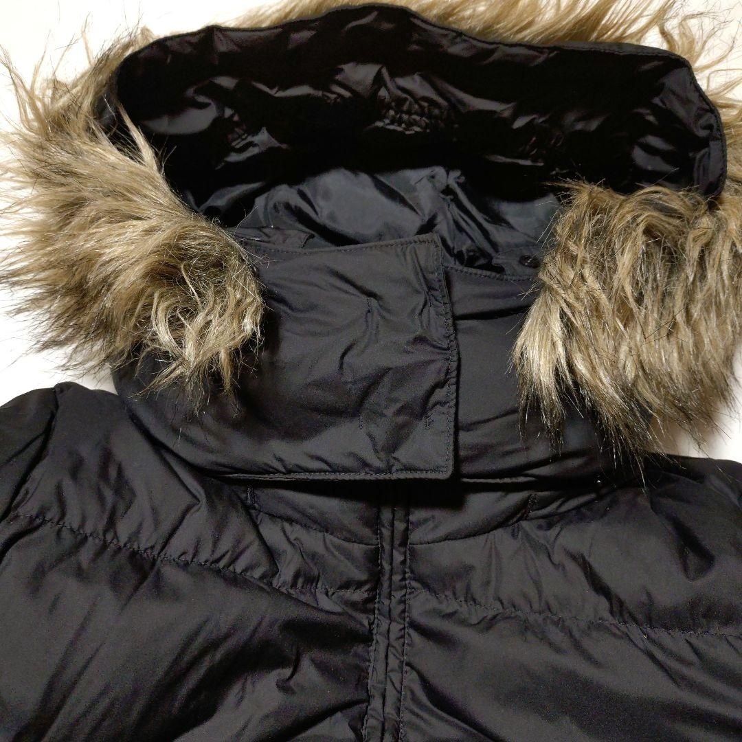 レディースM オールドユニクロ ファーフード ダウンコート 黒ブラック_画像3