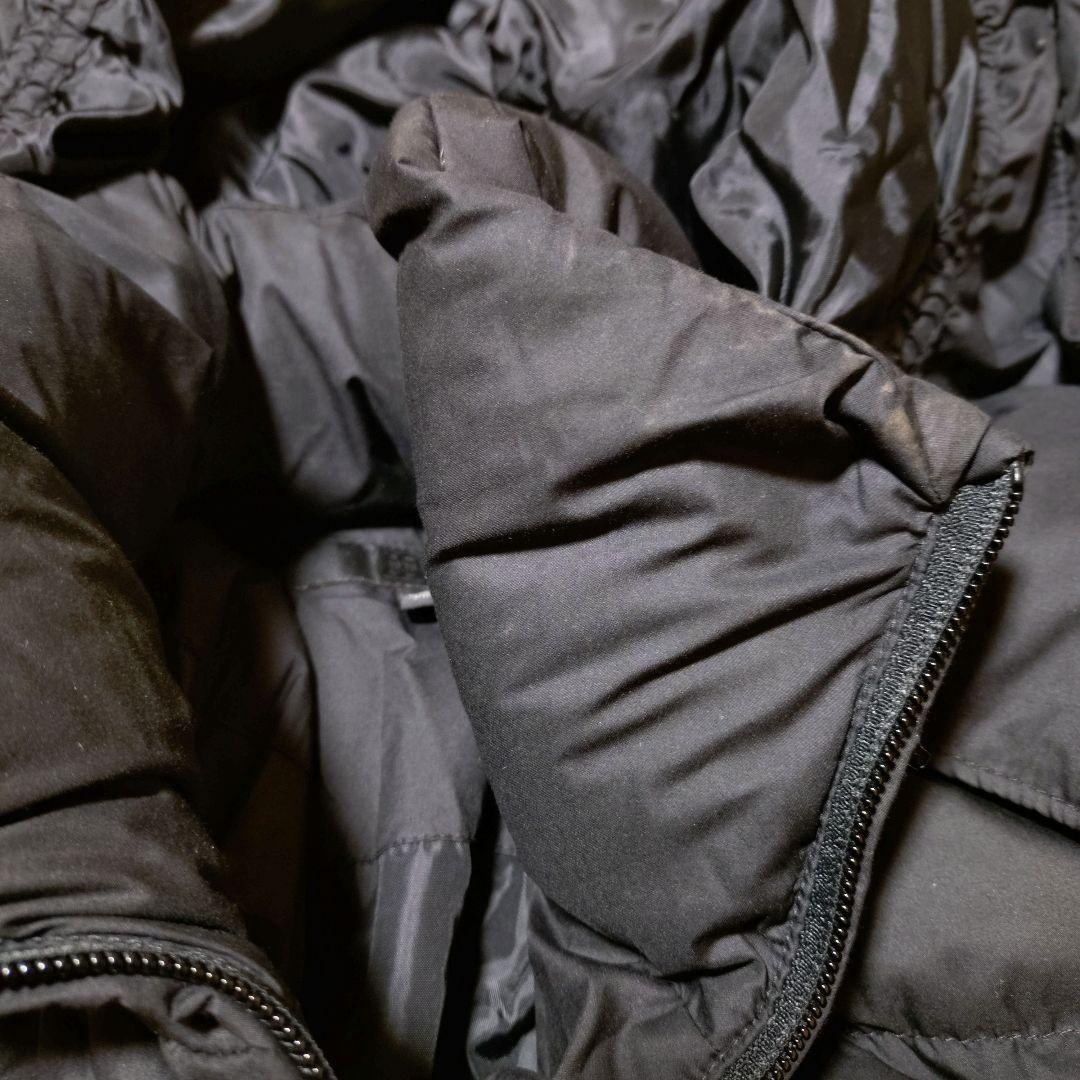 レディースM オールドユニクロ ファーフード ダウンコート 黒ブラック_画像6