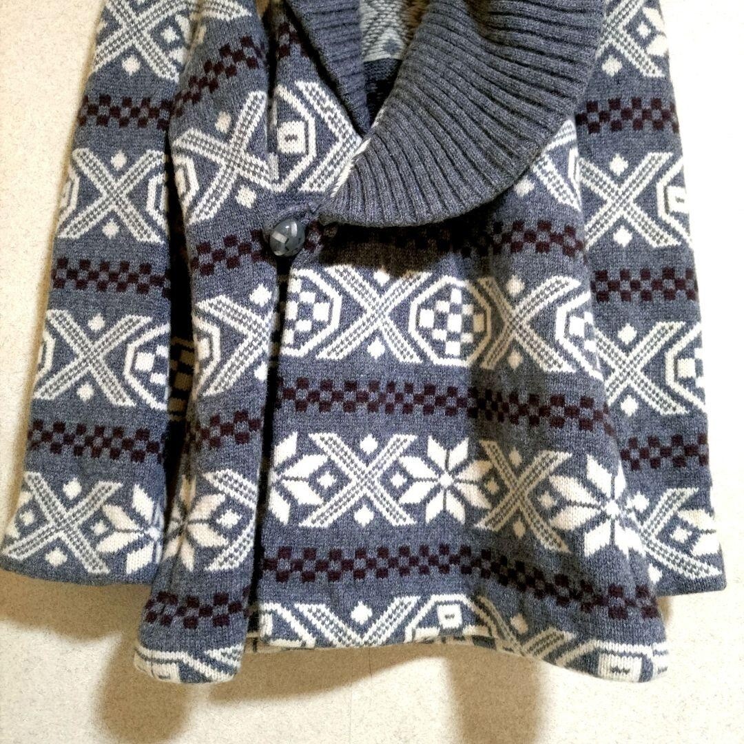 メンズM ラングラー ノルディック柄総柄カウチンニット ショールカラーカーディガン ヴィンテージ古着_画像3