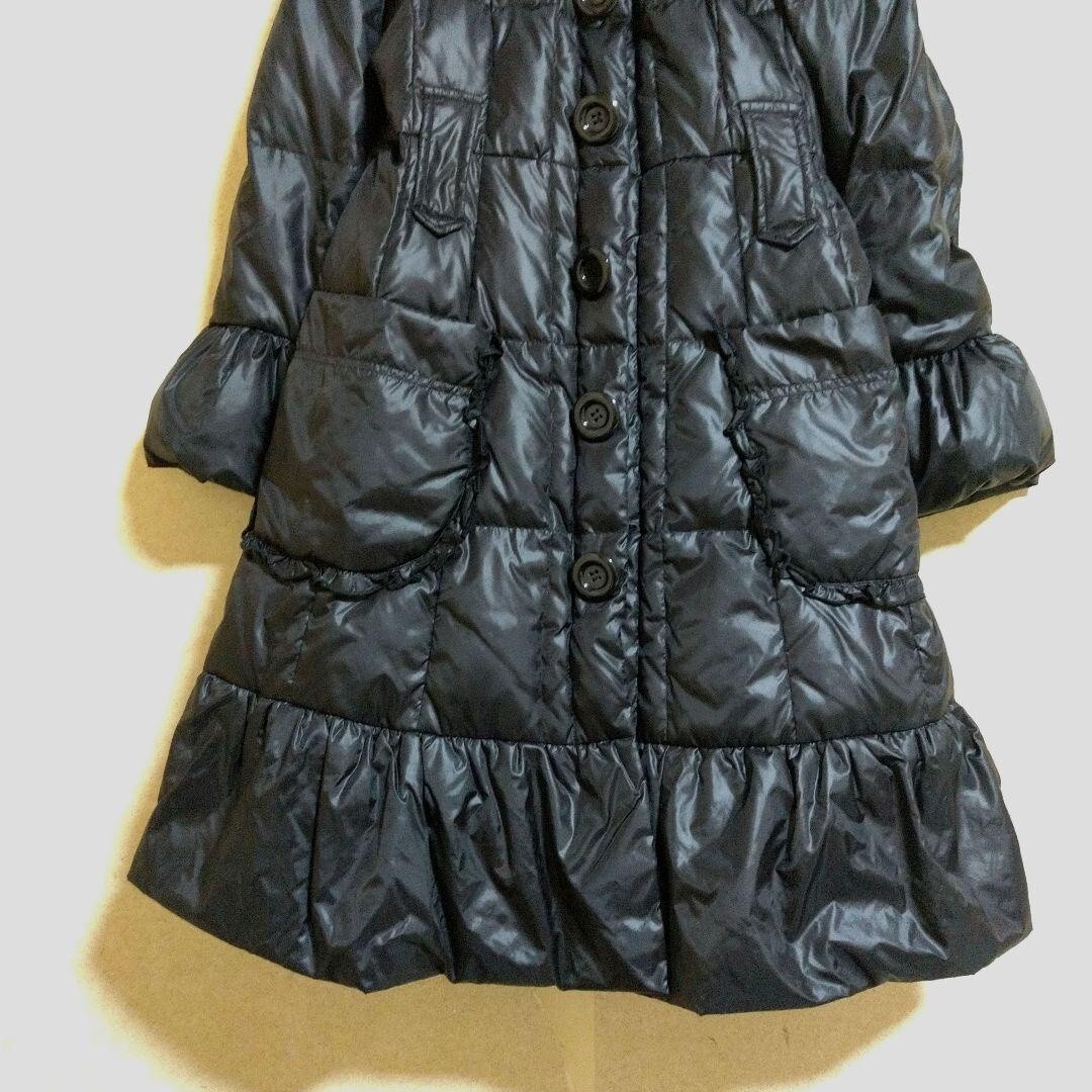 AS KNOW AS アズノウアズ リアルラビットファー襟 フレアスリーブ ロングダウンコート 黒ブラック レディース_画像3